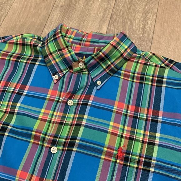 Mens NWOT Polo Ralph Lauren Plaid Color Block Button Down Casual Shirt‎ - Picture 3 of 7